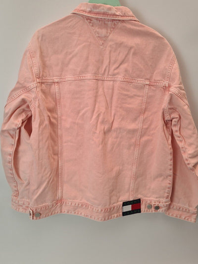 Tommy Jeans Oversized Pink Trucker Jacket Womens Size UK XXSmall **** V75