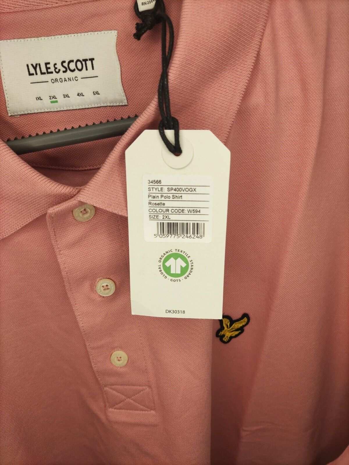 Lyle & Scott Plain Polo Shirt. Rosette. UK 2XL. ****V507