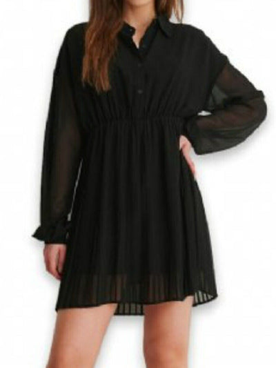 NA-KD Pleated Mini Dress Black EU34 8 ****Ref V537