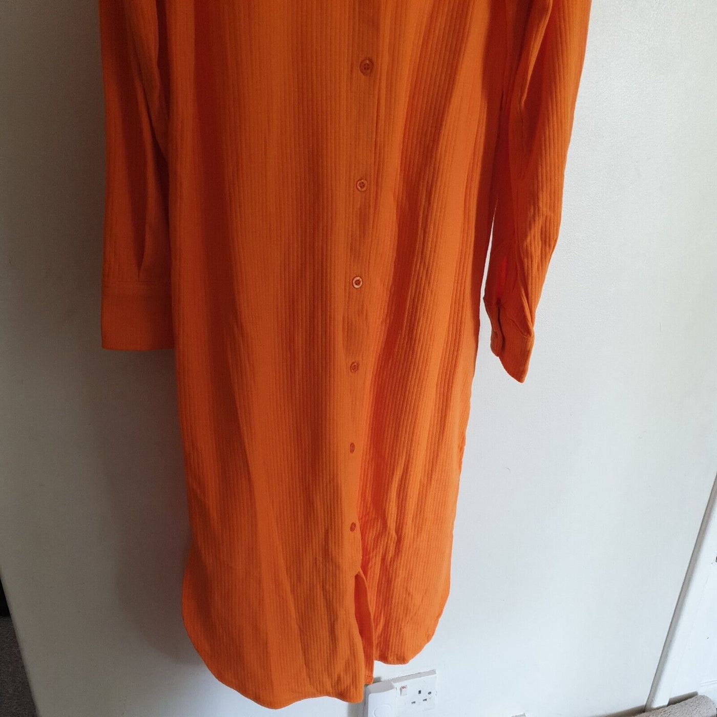 Missguided oversized rib Orange Jumper midi Dress Uk12****Ref V148
