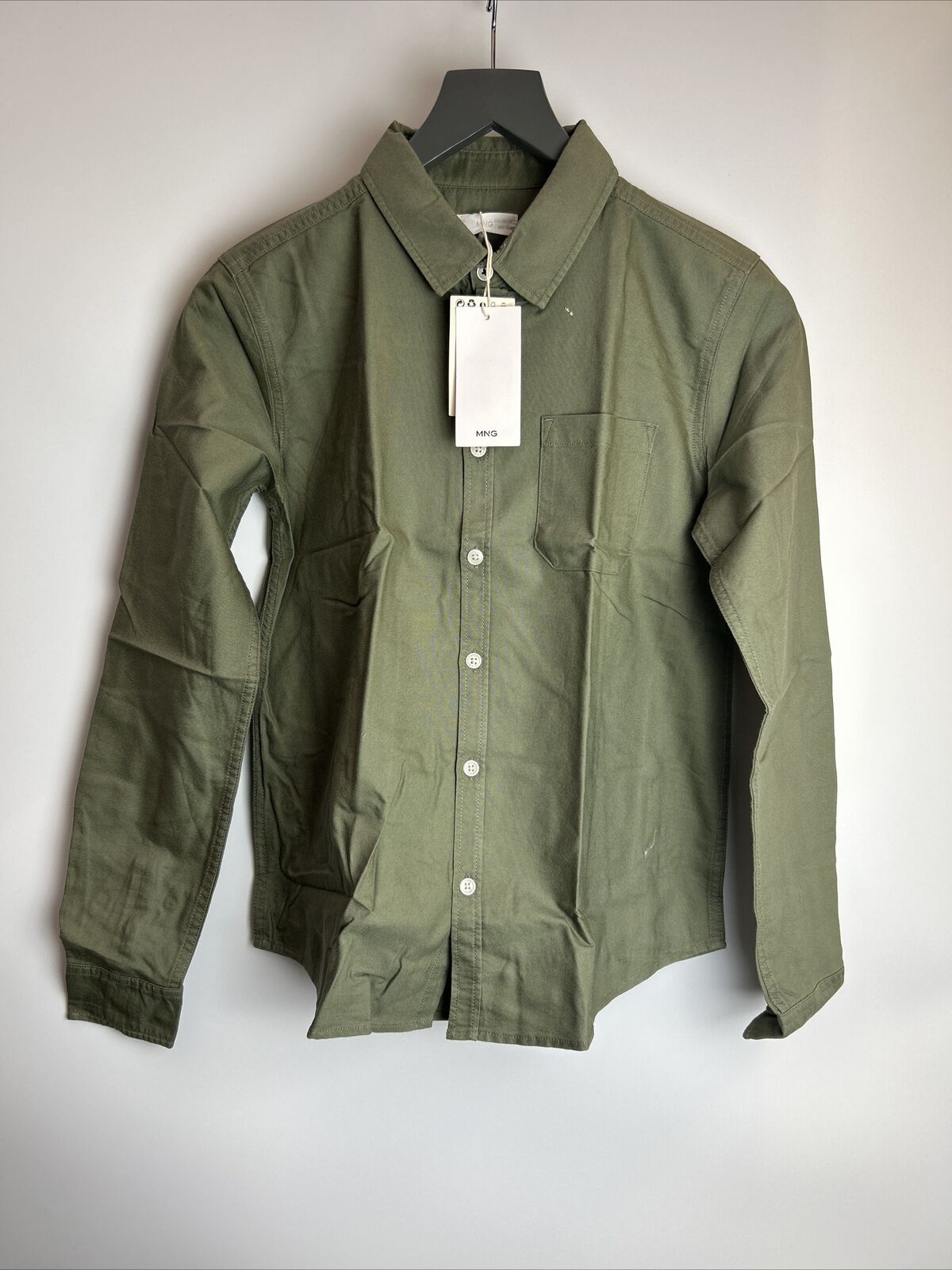 Mango Essentials Green Cotton-Blend Shirt Size XXS **** V240