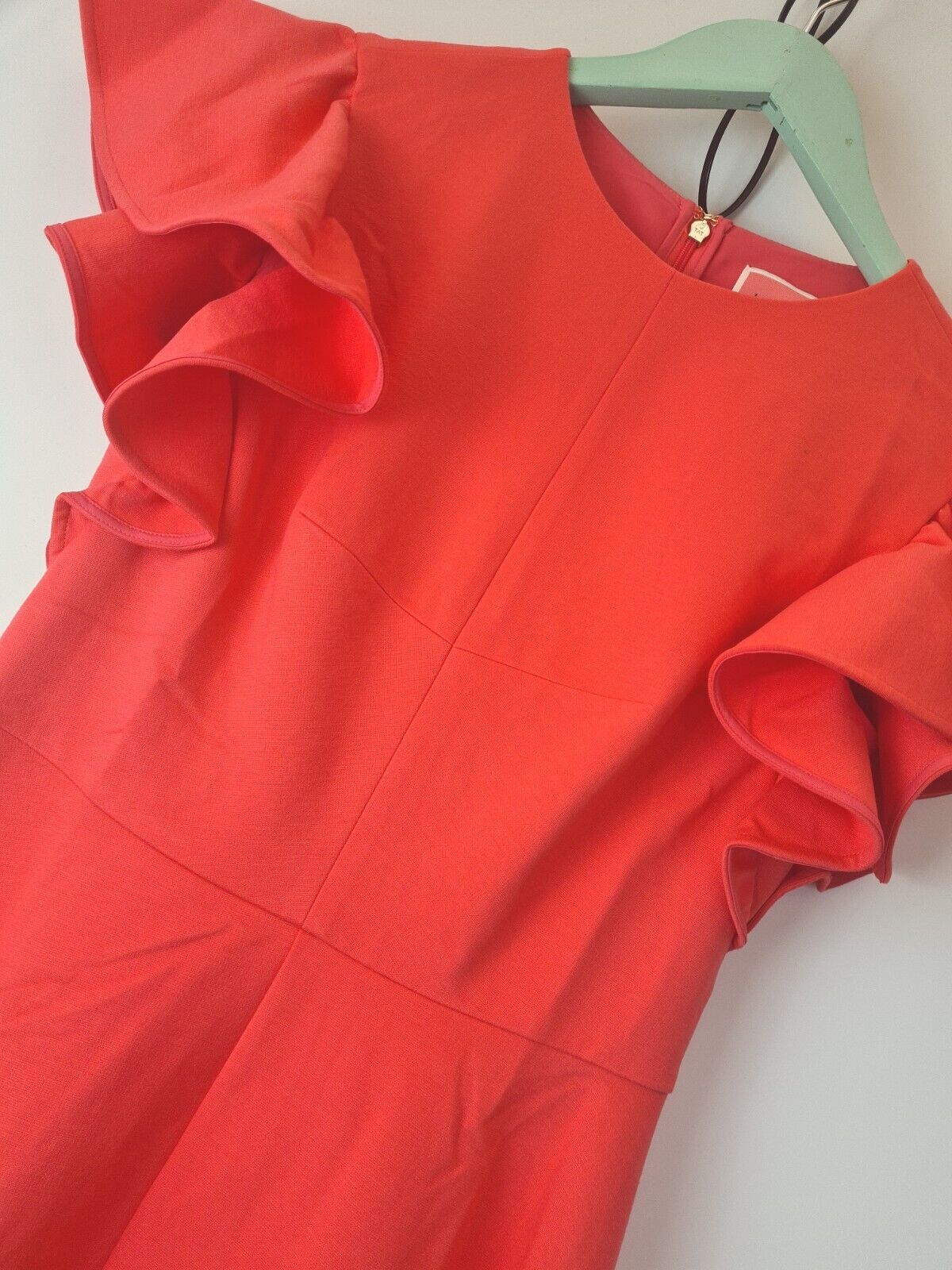 Kate Spade Flutter Sleeve Ponte Dress .Dark Coral Pink. Size UK 12 **** V27