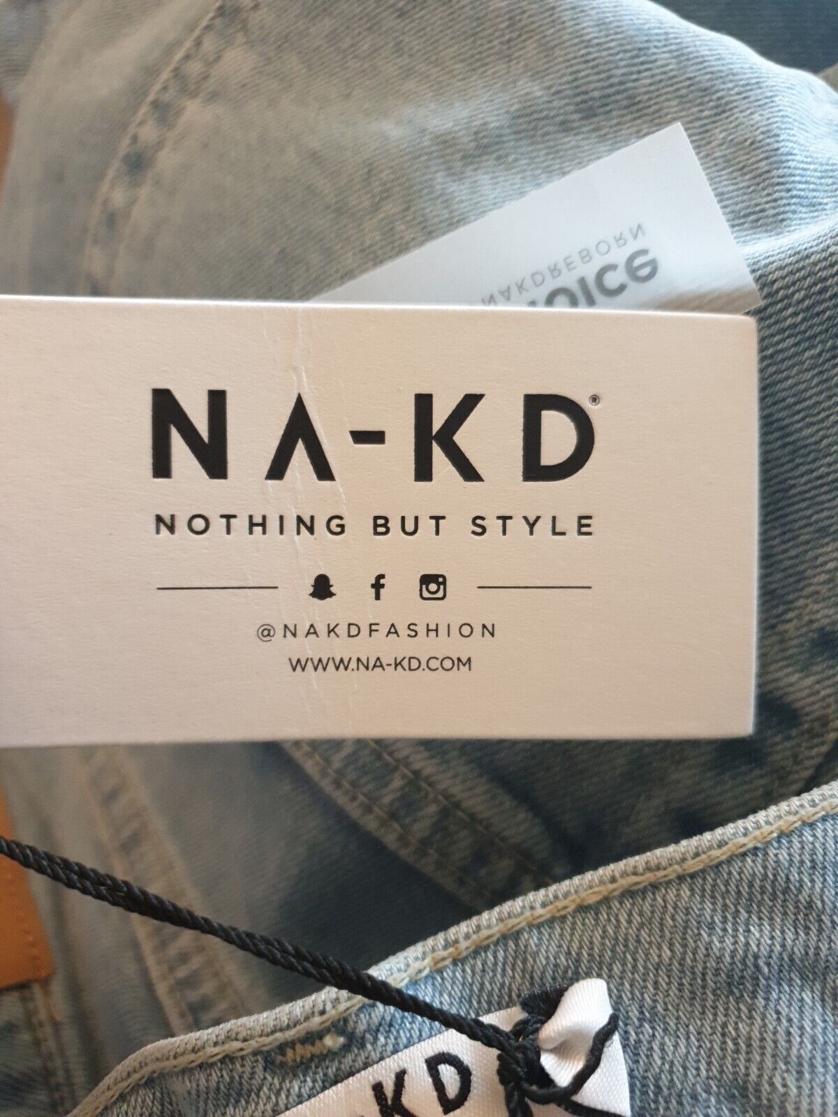 NA-KD High Waisted Straight Denim Jeans- Light Blue. (EU 38) UK 10