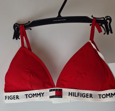 Tommy Hilfiger Padded Triangle Bra Tango Red UK Medium **** VA1