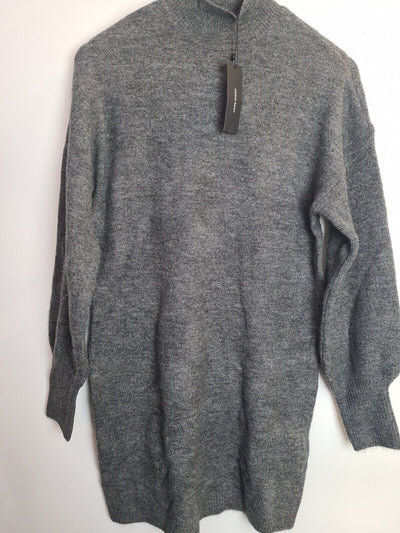 Vera Moda Womens Grey Long Sleeve Knitted Jumper Dress Size XS **** V218