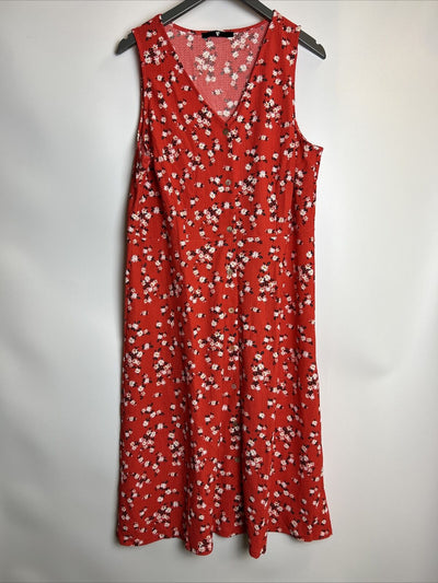 Womens Floral Dress - Red. UK 16 **** RefV234
