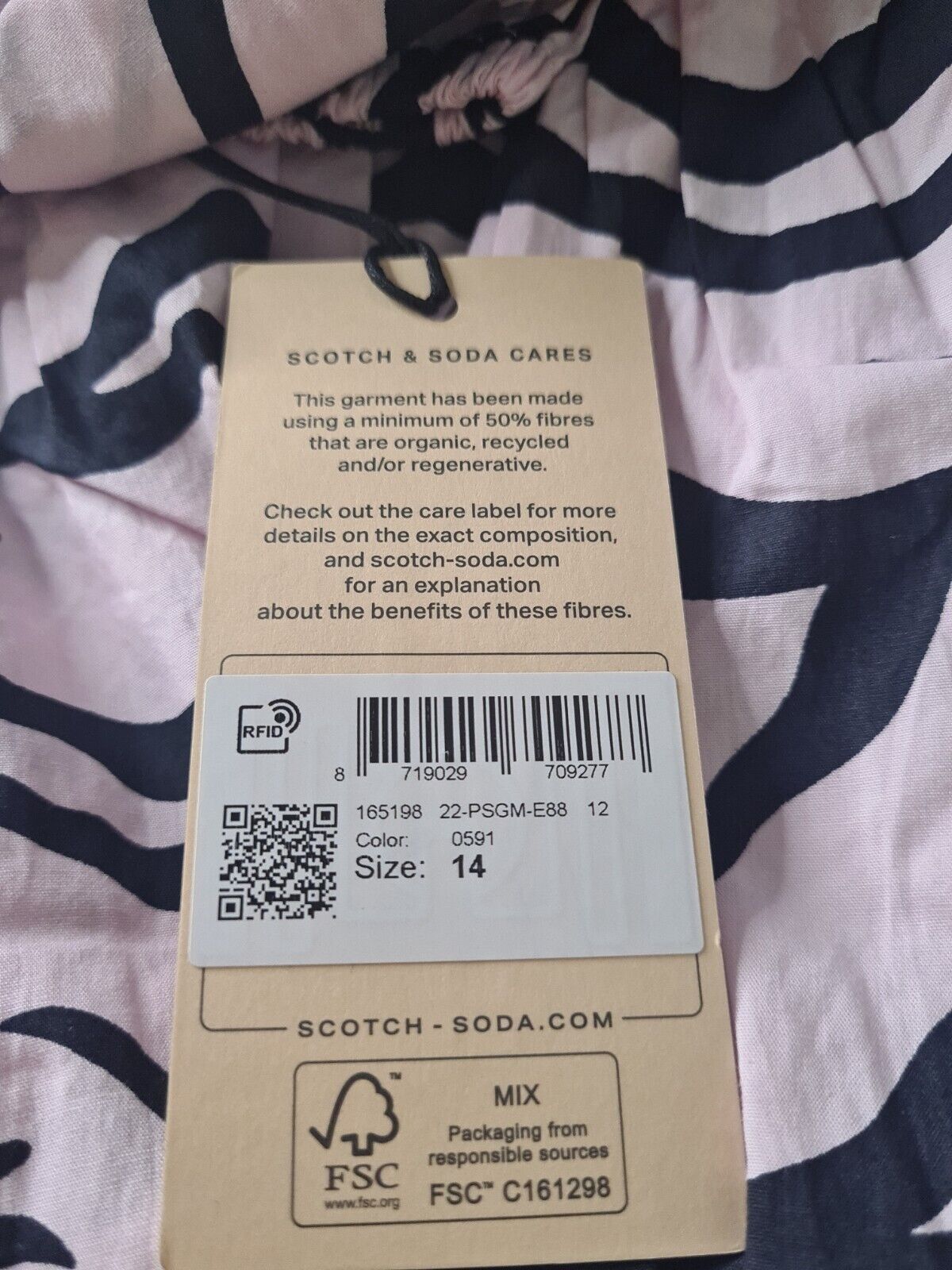 Scotch & Soda Pink Zebra Print Kids Dress Size 14 Years **** V215