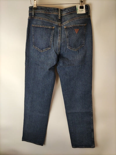 Guess 1981 Straight Leg Jean With Buckle Detail. Navy. Size 28W. ****V183