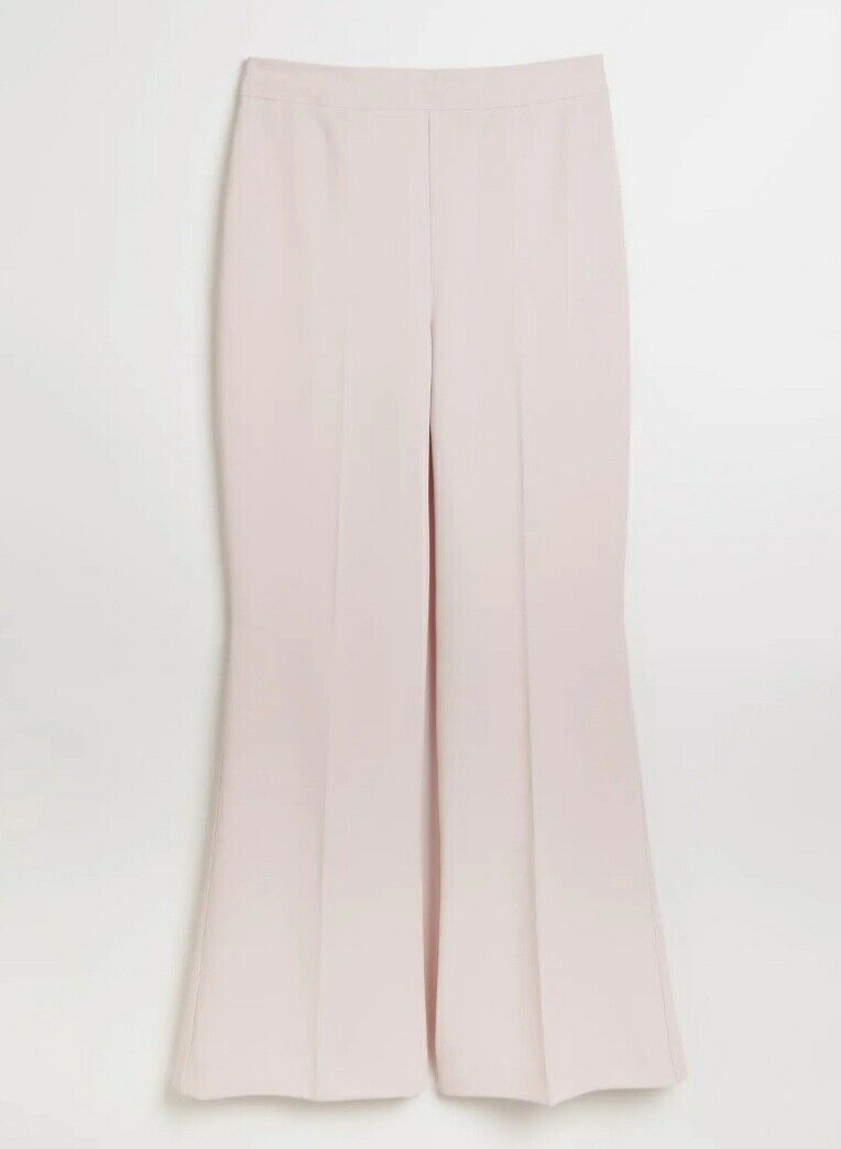 River Island Flared Trousers Pink High Waisted Dress Pants UK 12