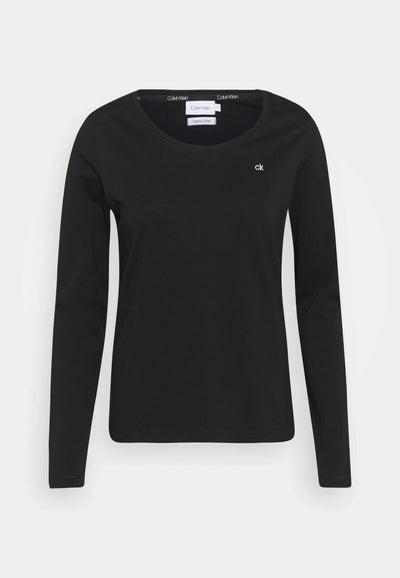 Calvin Klein Black Small Logo Scoop Neck Top Size Small *** V418