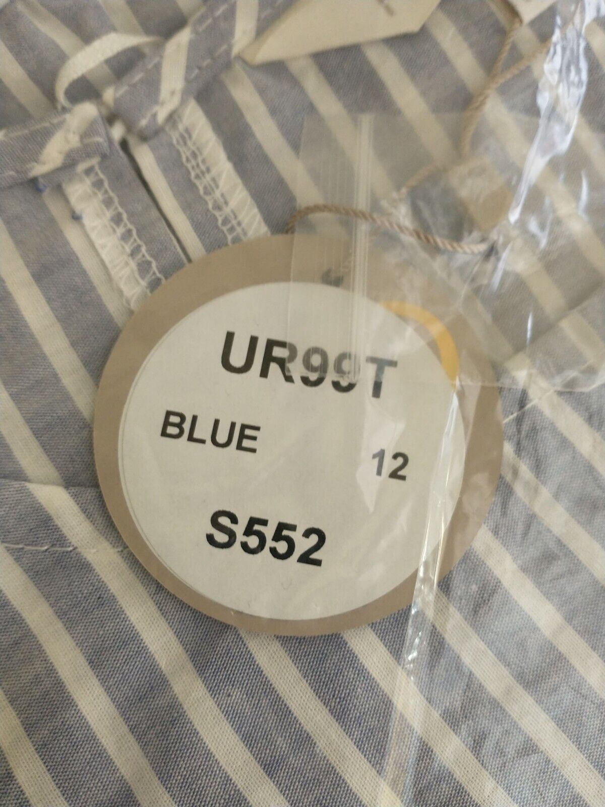 Womens Apricot Blue Mix Stripe Lines Dress Uk12 ****Ref V90