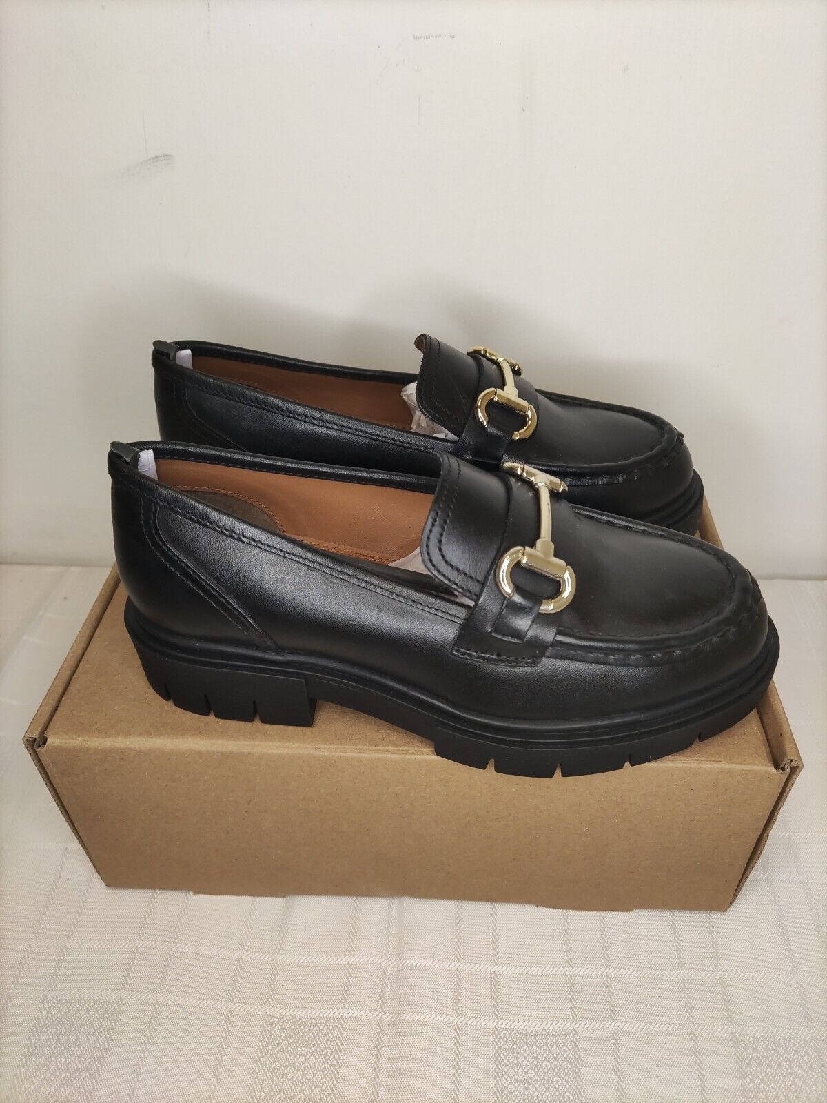 Dune London Grayce Kids Chunky Loafer. Leather Black. UK 1. ****RefVS2