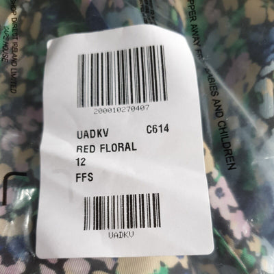 River Island Blue Floral Print Blouse Uk12****Ref V40