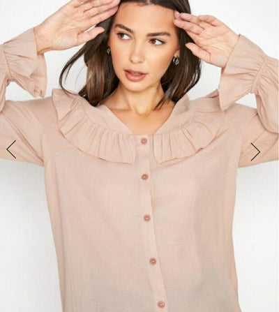 Long Tall Sally Pale Pink Frill Blouse Uk12****Ref V550