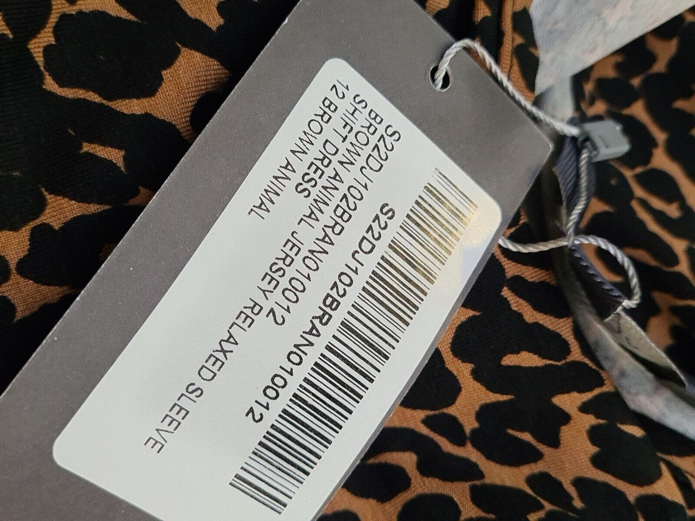 Sosandar Brown Animal Print Relaxed Sleeved Shift Dress Size UK 12 **** V254