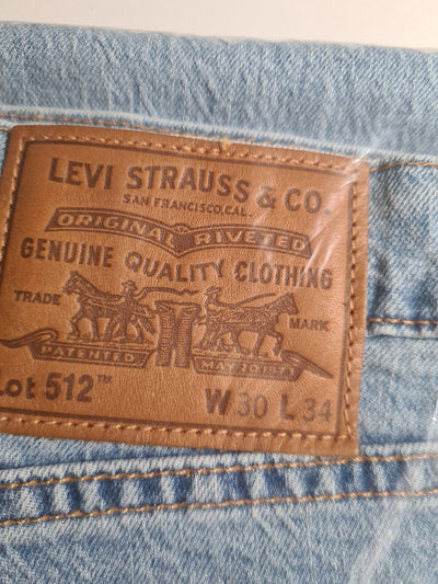 Levi's 512 Slim Taper Light Blue Jean's. W30 L34 **** Ref V166