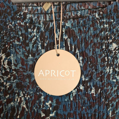 Apricot Leopard Print Midi Dress Blue Size 10 BNWT Ref****V170