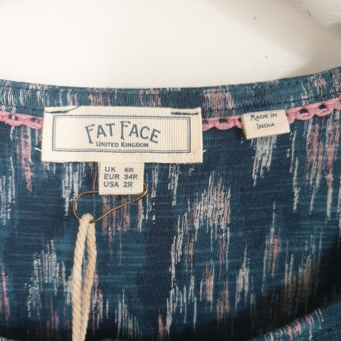 fat face Nina Craft Ikat Dress Teal Green UK 6