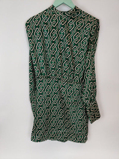 MNG Green Chain Dress. UK 8 **** Ref V261