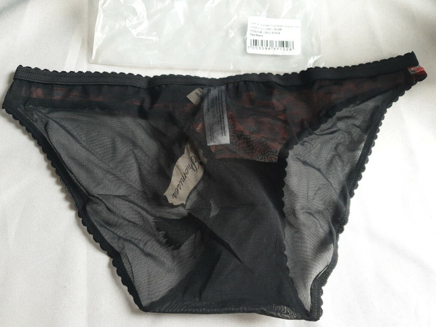 Playful Promises Josie Mesh Picot Cheeky Brazilian Brief  Sexy Knickers Ref y23