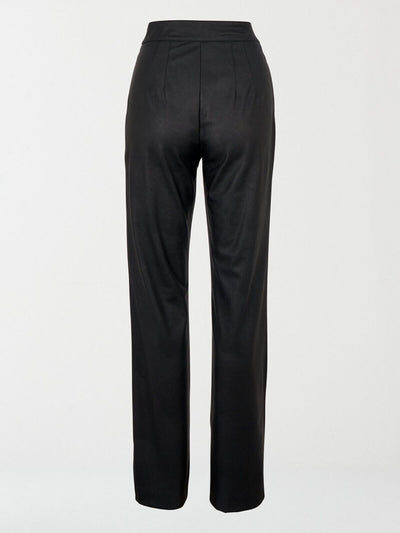 Michelle Keegan Black Straight Leg PU Trouser Size 14 *** V572