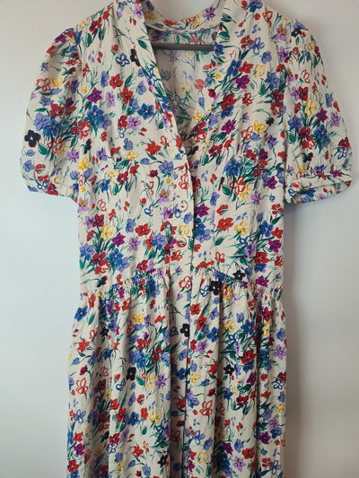 Michelle Keegan Button Up Floral Printed Maxi Dress UK 6