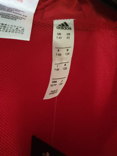 Adidas Core 18 Track Jacket Red Uk Size 7-8y Ref Mu15