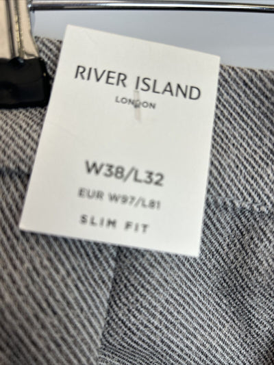 River Island London Slim Fit Smart Baige-light Trousers Size W38/L32****Ref V232