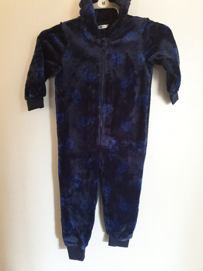 Boys Fluffy Zip Front Gaming- Blue. Uk 3-4yrs