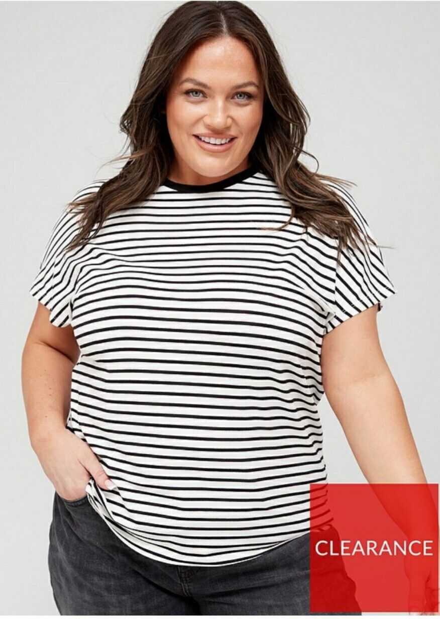 Striped Tshirt Black/White Uk20****Ref V418