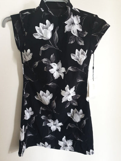 Balneaire Queen Swimwear Black/white Floral Dress Size L Ref A5