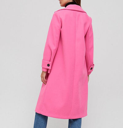Single Breasted Longline Coat. Pink. UK 10. Ref V28