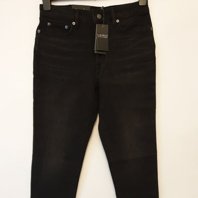 Lauren Ralph Lauren High -Rise Skinny Ankle Super Stretch Jeans. Black. V102