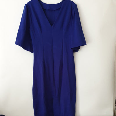 Quiz R. Blue Marc Round Neck Royal Blue Dress Size 12 ****Ref V253