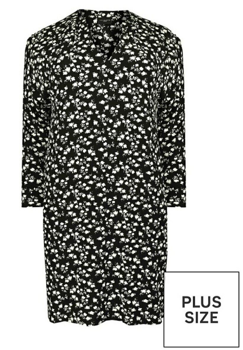 Live Unlimited Black Floral Dress Uk24****Ref V503