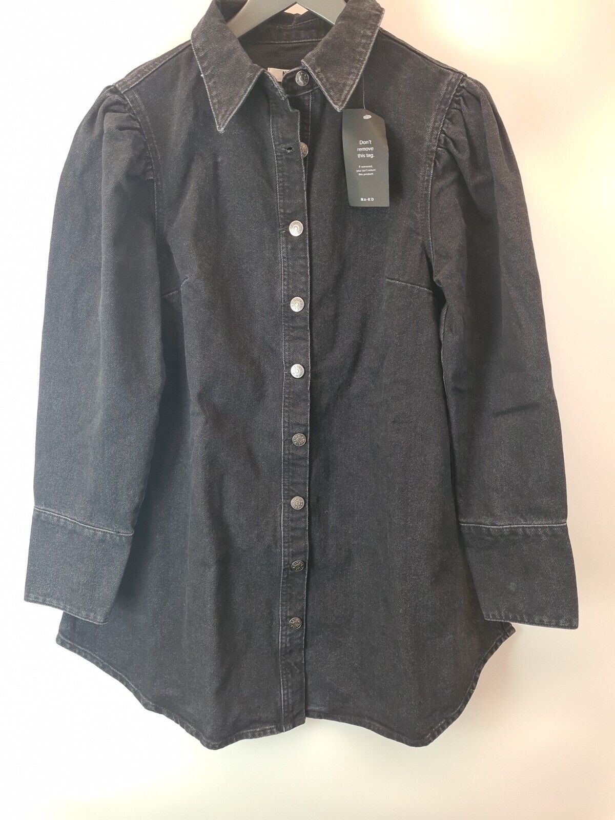 NA-KD Black Denim Shirt Dress Size UK 10 (EU 38)  **** V510