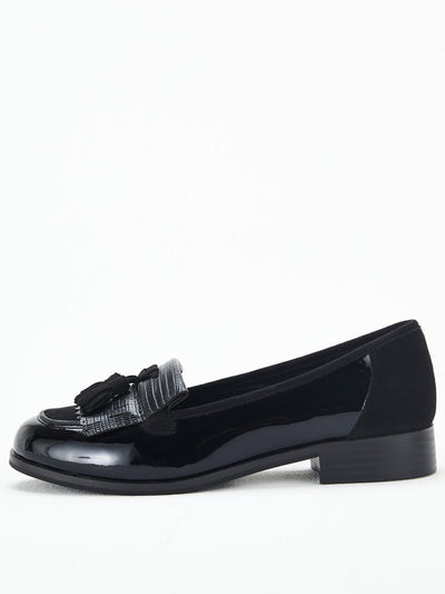 Wide Fit Tassel Loafers - Black. UK 9. (Q4VQA) ****VS1