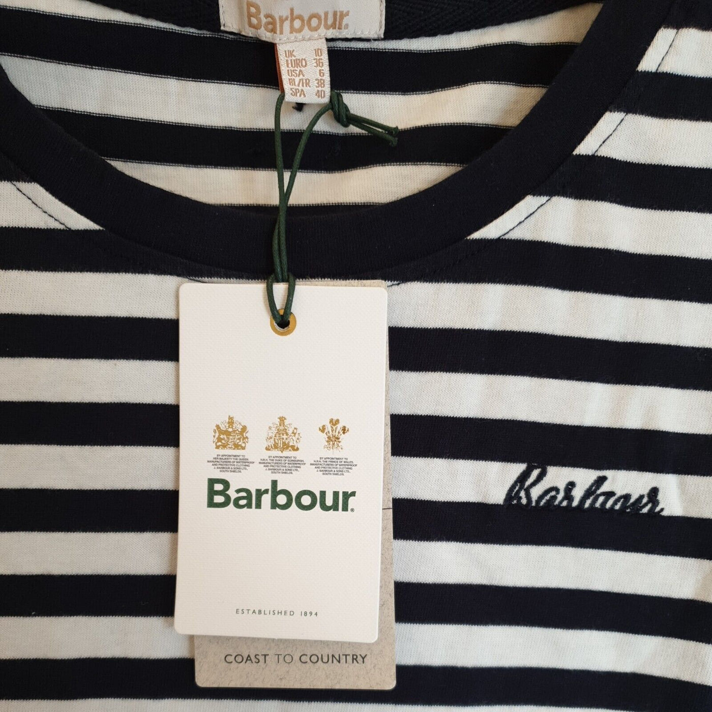 Barbour Stripe Navy TShirt UK 10****Ref V519