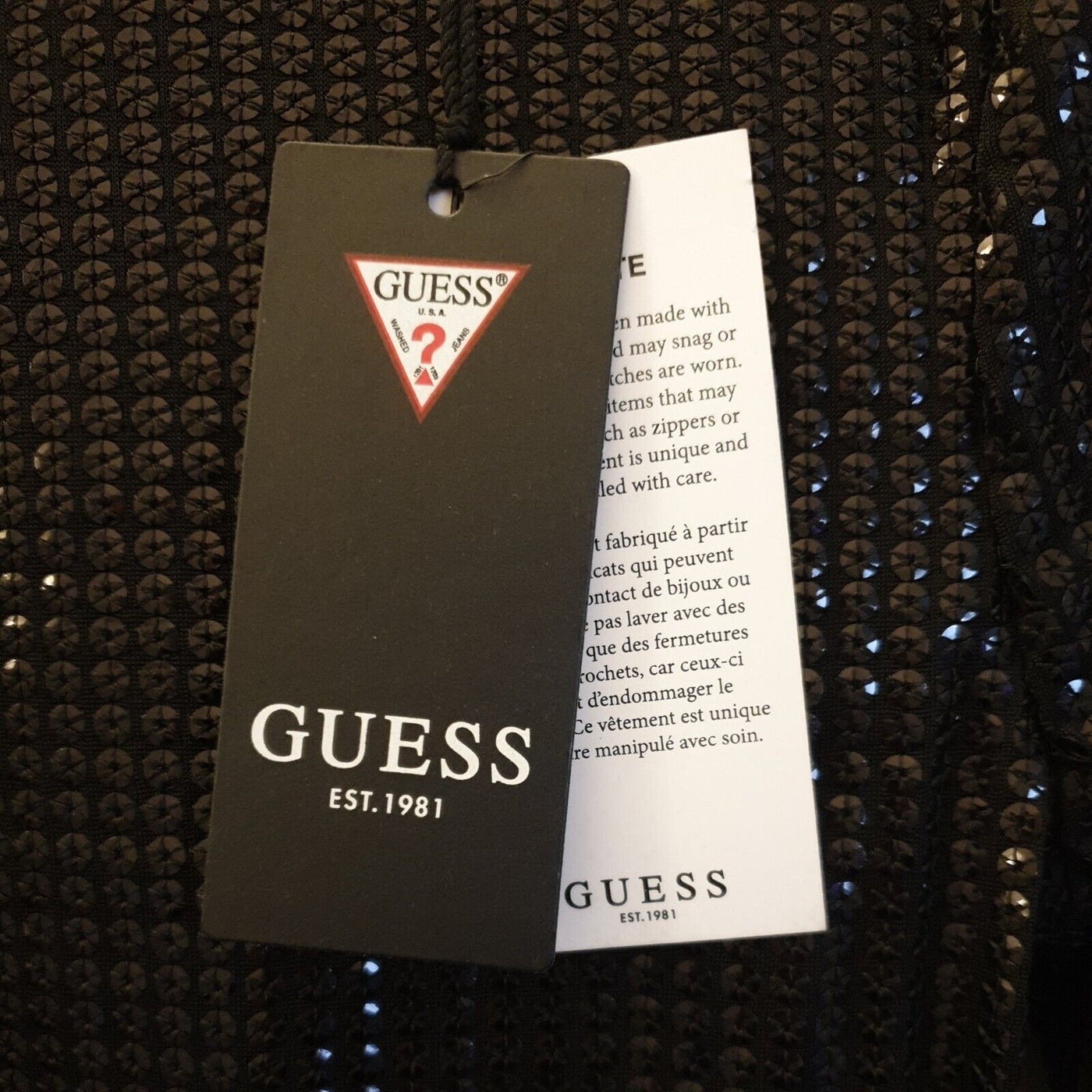 Guess Black Sequin Bodysuit Size S****Ref V272