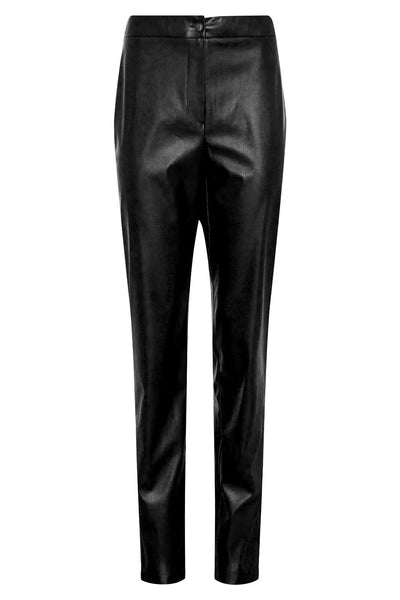 LTS Tall Black Faux Leather Slim Leg Trousers Size 22