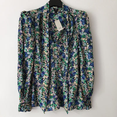 River Island Blue Floral Print Blouse Uk12****Ref V40