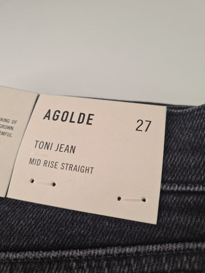 Agolde Toni Slim Fit Womens Black Jeans Size W27 **** V83