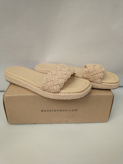 Dune London Lakeview Crochet Slide Sandal. Natural . UK 7. ****RefVS1