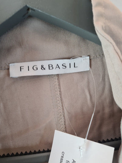 Fig And Basil Casual Military Jacket - Stone Size 10 **** V213