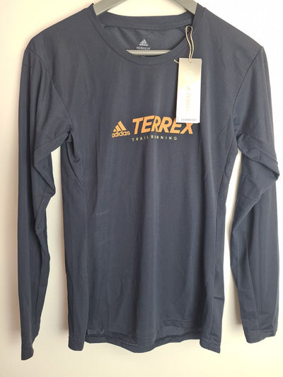 Adidas Terrex Trail Women's Long Sleeve Navy Top Womens Size Small **** V181