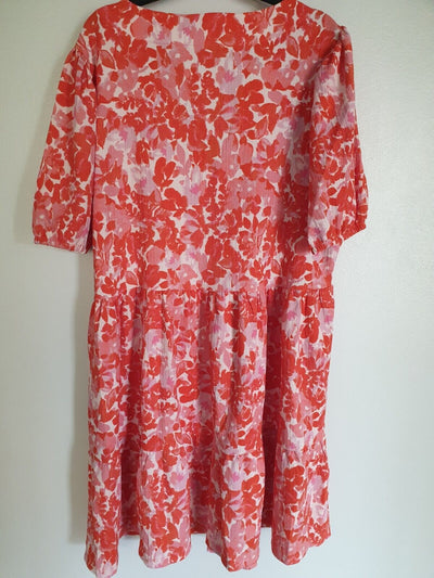 Womens Dress Red Print Uk18 ****Ref V455