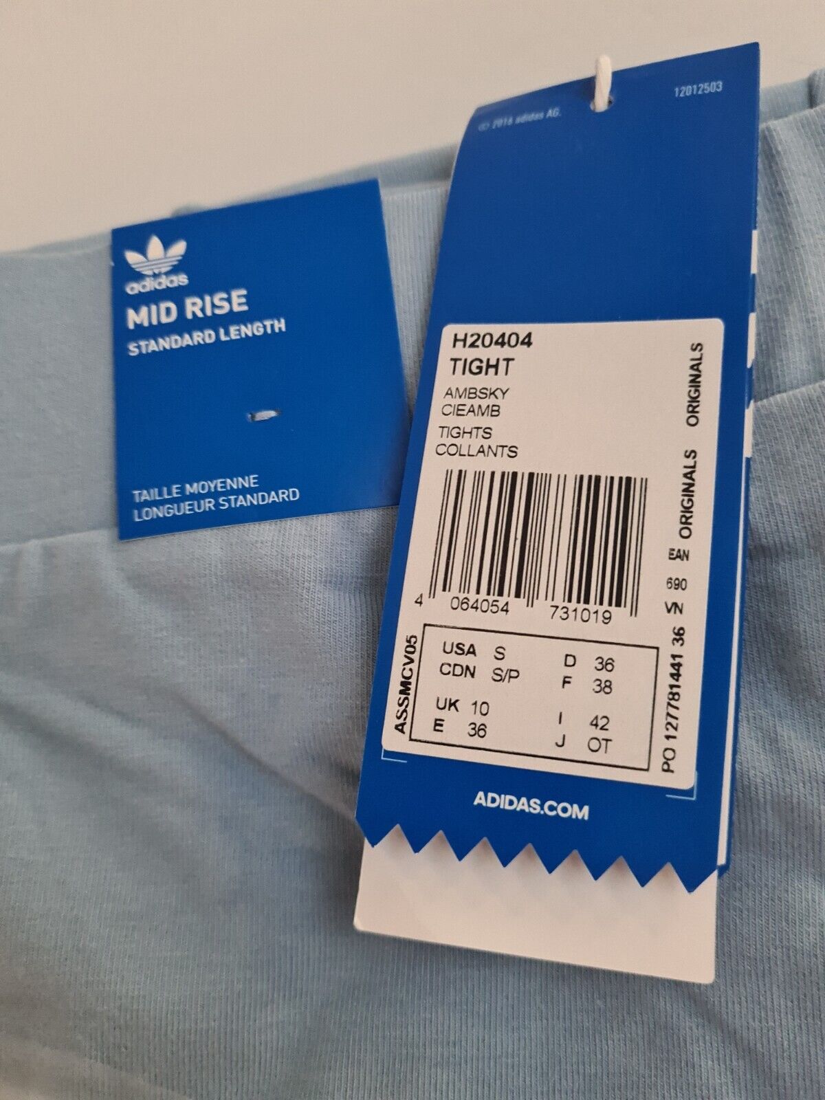 Adidas Originals Mid Rise Blue Leggings Womens Size 10 **** V180