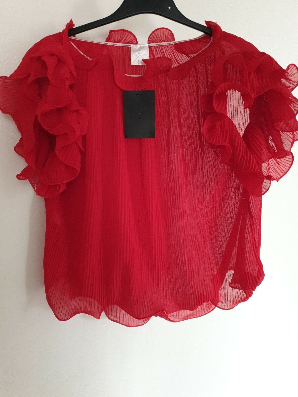 Twist X Turn Pleated  Butterfly Top Red One Size Ref W13