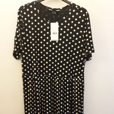 LTS Polka-dot Maxi Dress - Black. UK 10 ****Ref V62