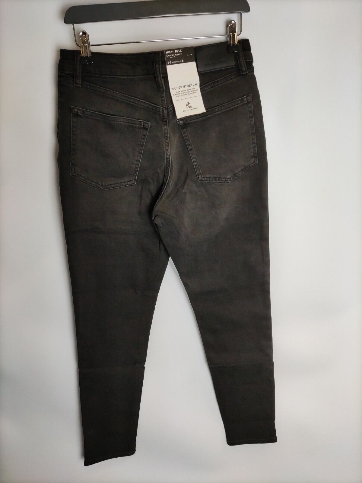 Ralph Lauren High Rise Skinny Ankle Jeans. 29 Waist. UK Size 8 Black. ****V209